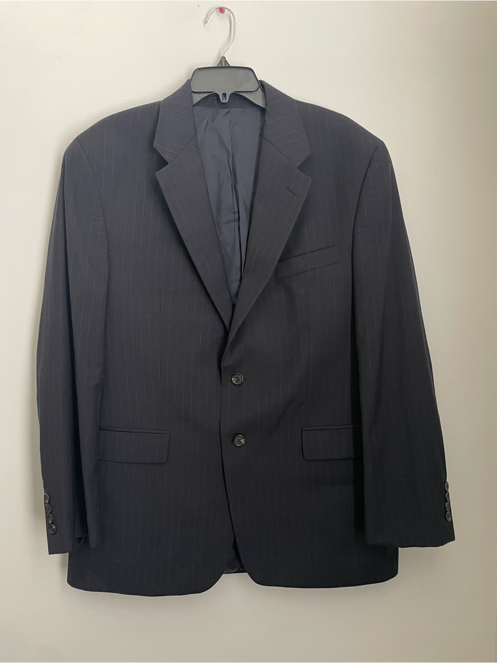 Chaps Ralph Lauren Navy Pinstripe Blazer Men’s 42R Wool Cashmere 2 Button